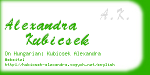 alexandra kubicsek business card